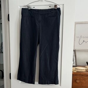 LOFT Black Wide-Leg Cropped Jeans